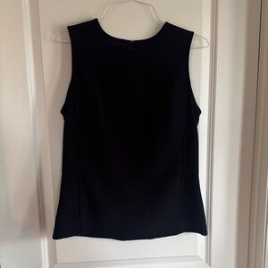 Ann Taylor Black Sleeveless Shell Top with Round Neck